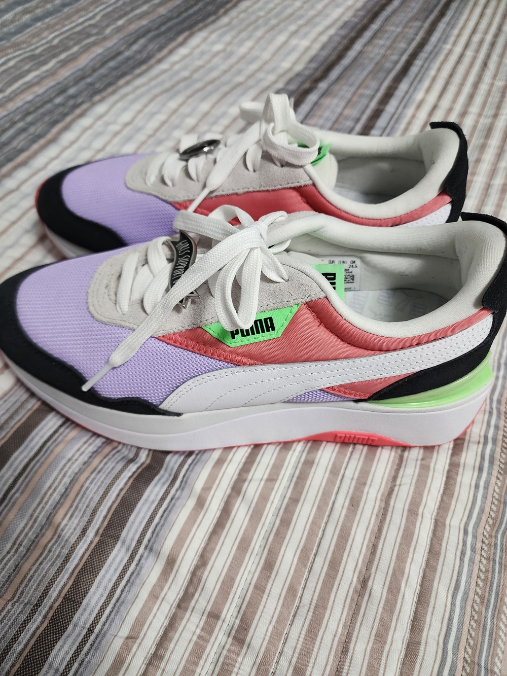 PUMA Multicolor Platform Sneakers - Lavender, Coral & Neon Green